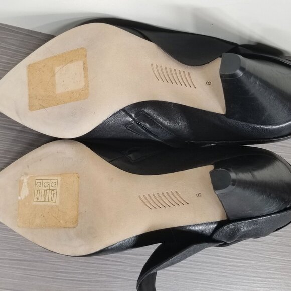Page Catrine Bow Pointed Toe Booties, Black Leather, Womens Size 8 M - Picture 11 of 13